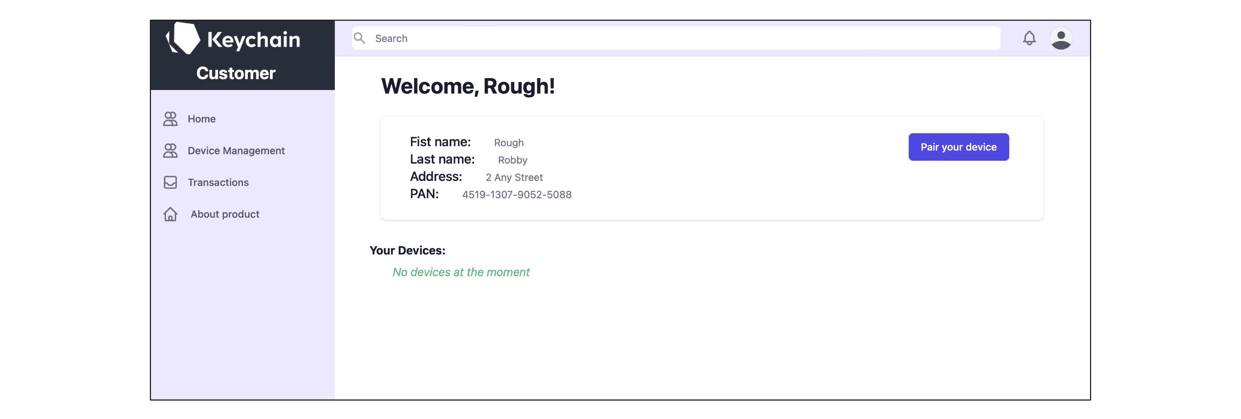 Issuer Consumer Web Pairing Page